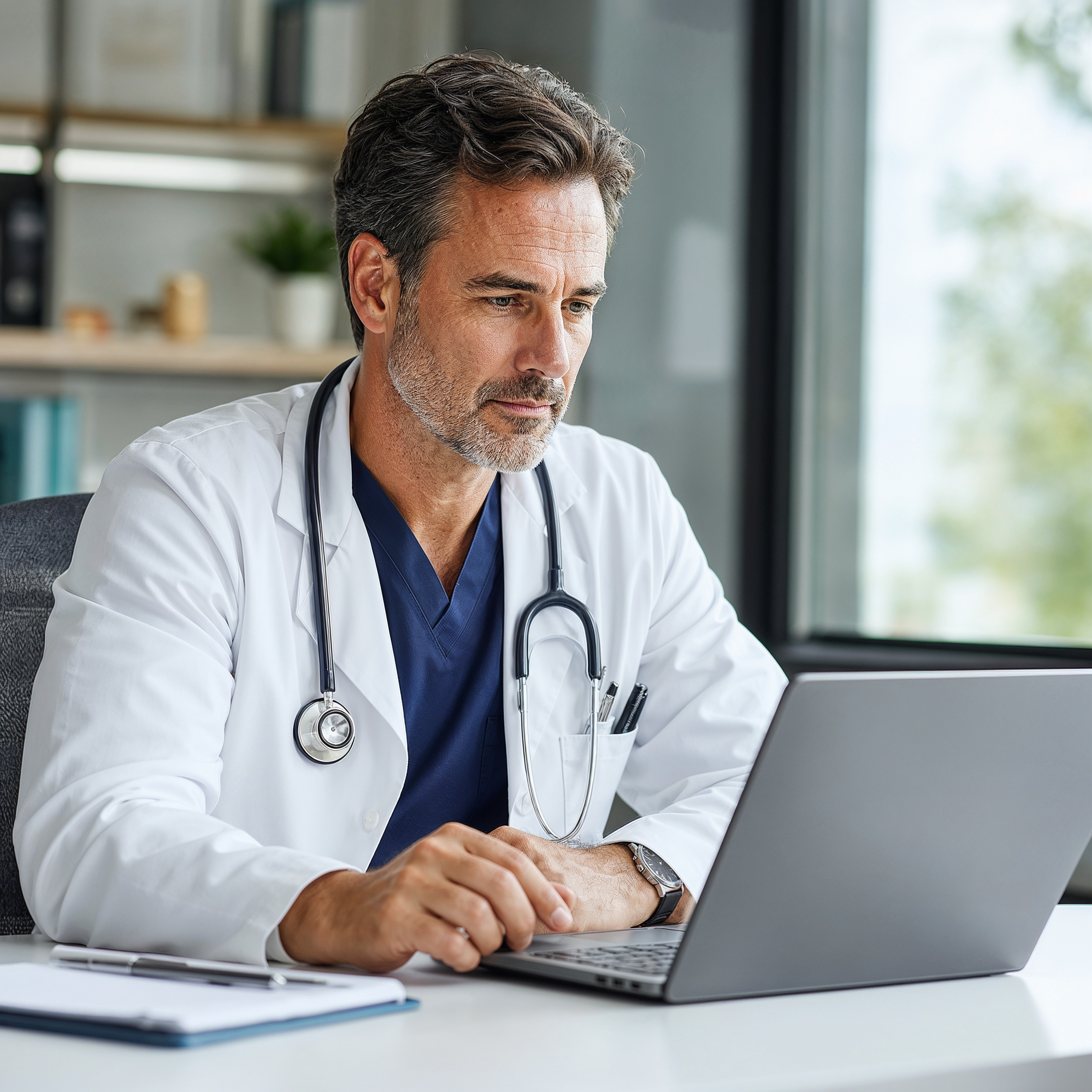 Physician reviewing clinical documentation for accurate medical coding